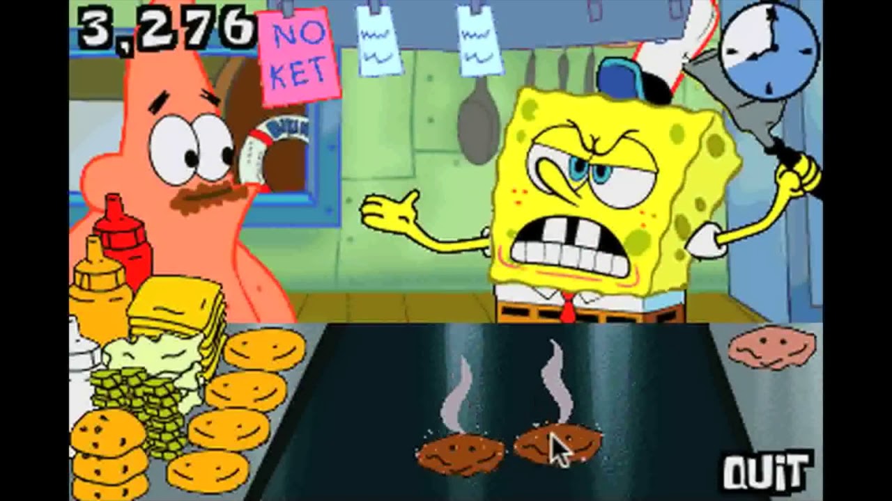 play spongebob krabby patty game flip or flop